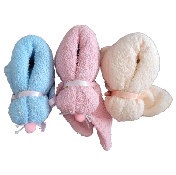 3 Hand Crafted Boo Boo Bunnies Ice Cube Holders Washcloths First-aid Rabbits - Picture 2 of 2